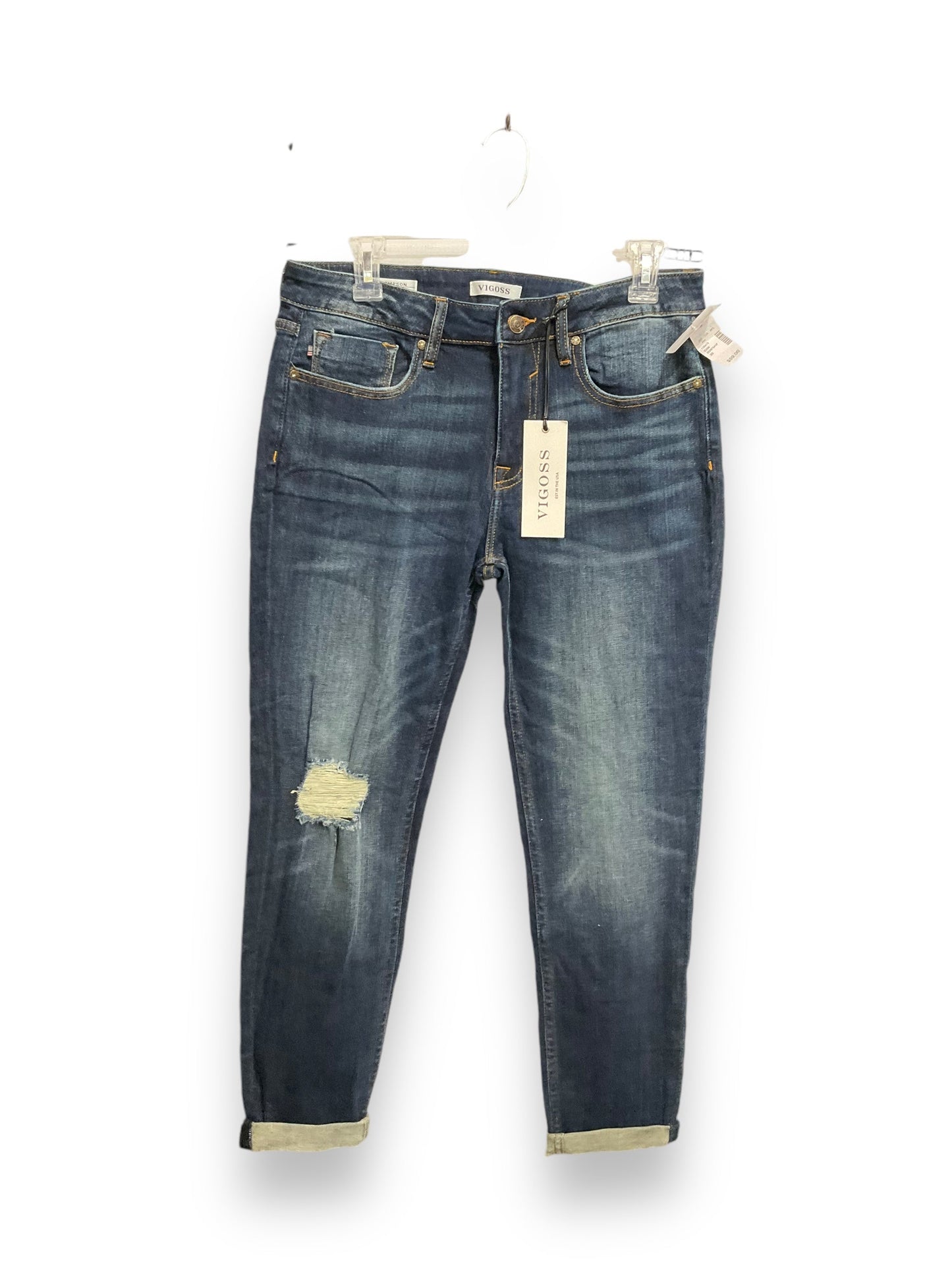 Jeans Skinny By Vigoss In Blue Denim, Size: 10