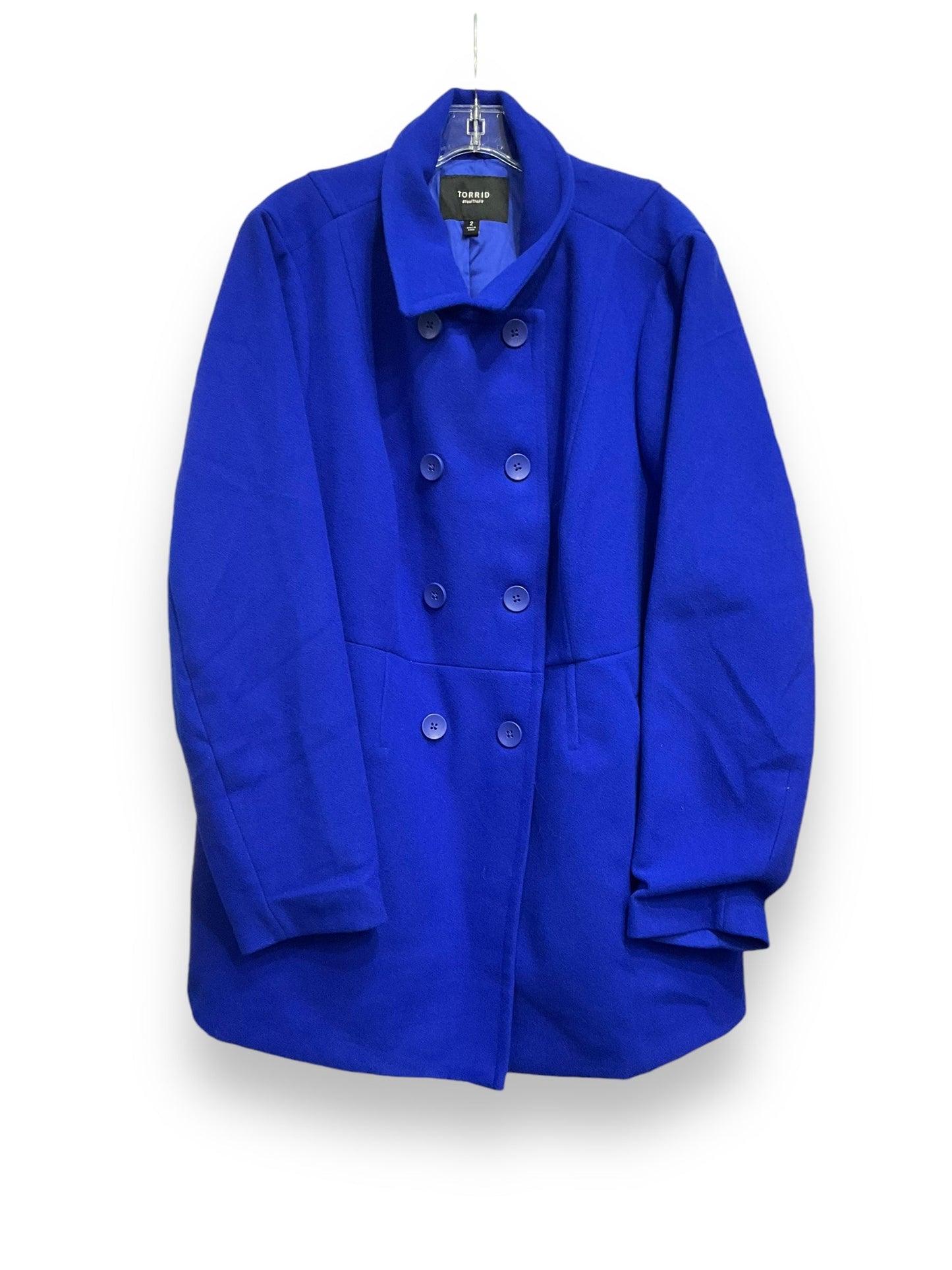 Coat Peacoat By Torrid In Blue, Size: 2x