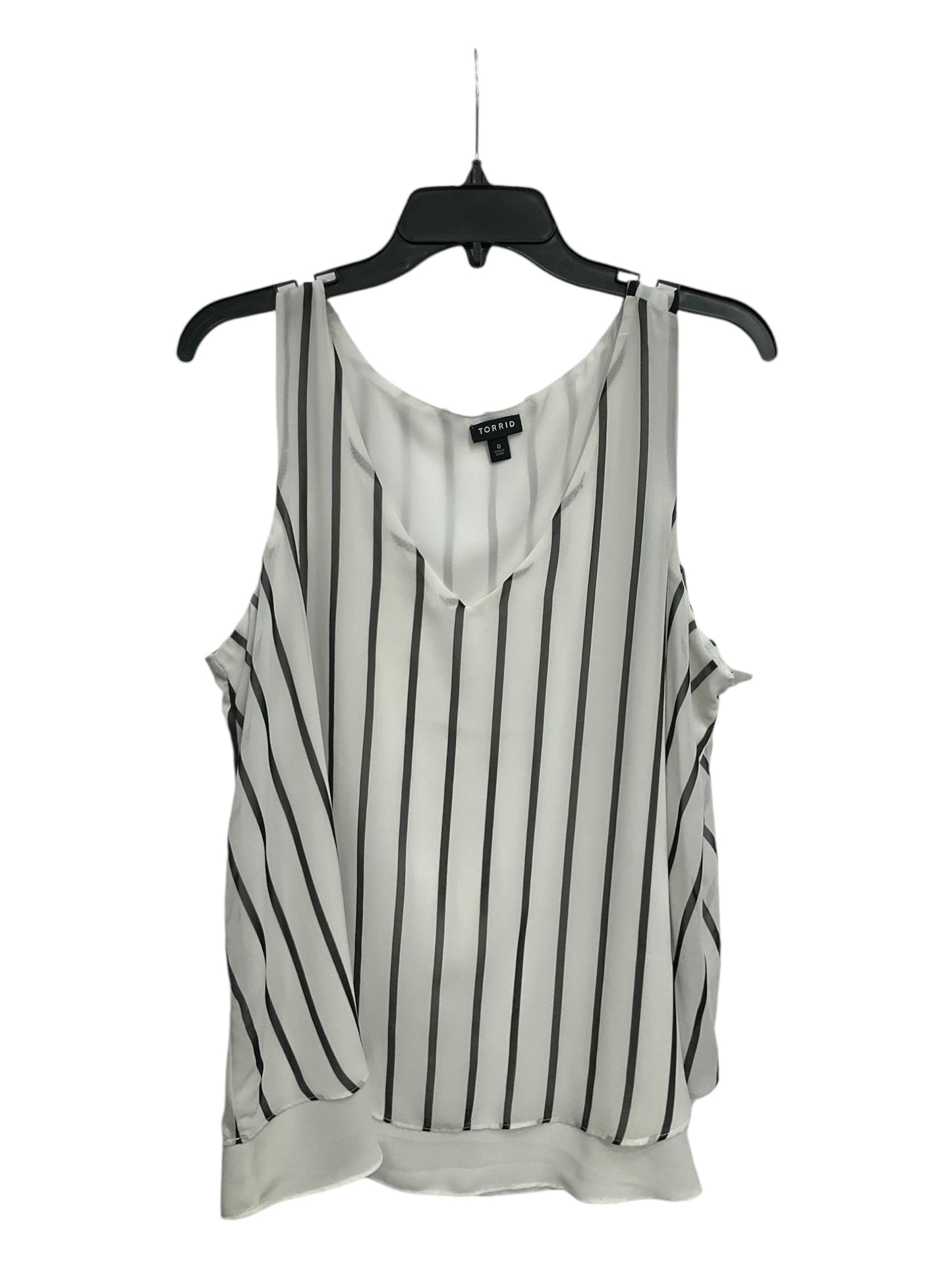 Blouse sleeveless By Torrid In Striped Pattern, Size: L