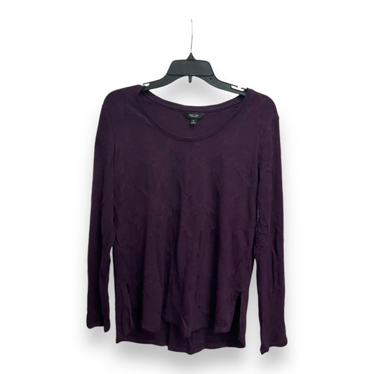 Top Long Sleeve Basic By Simply Vera In Purple, Size: M