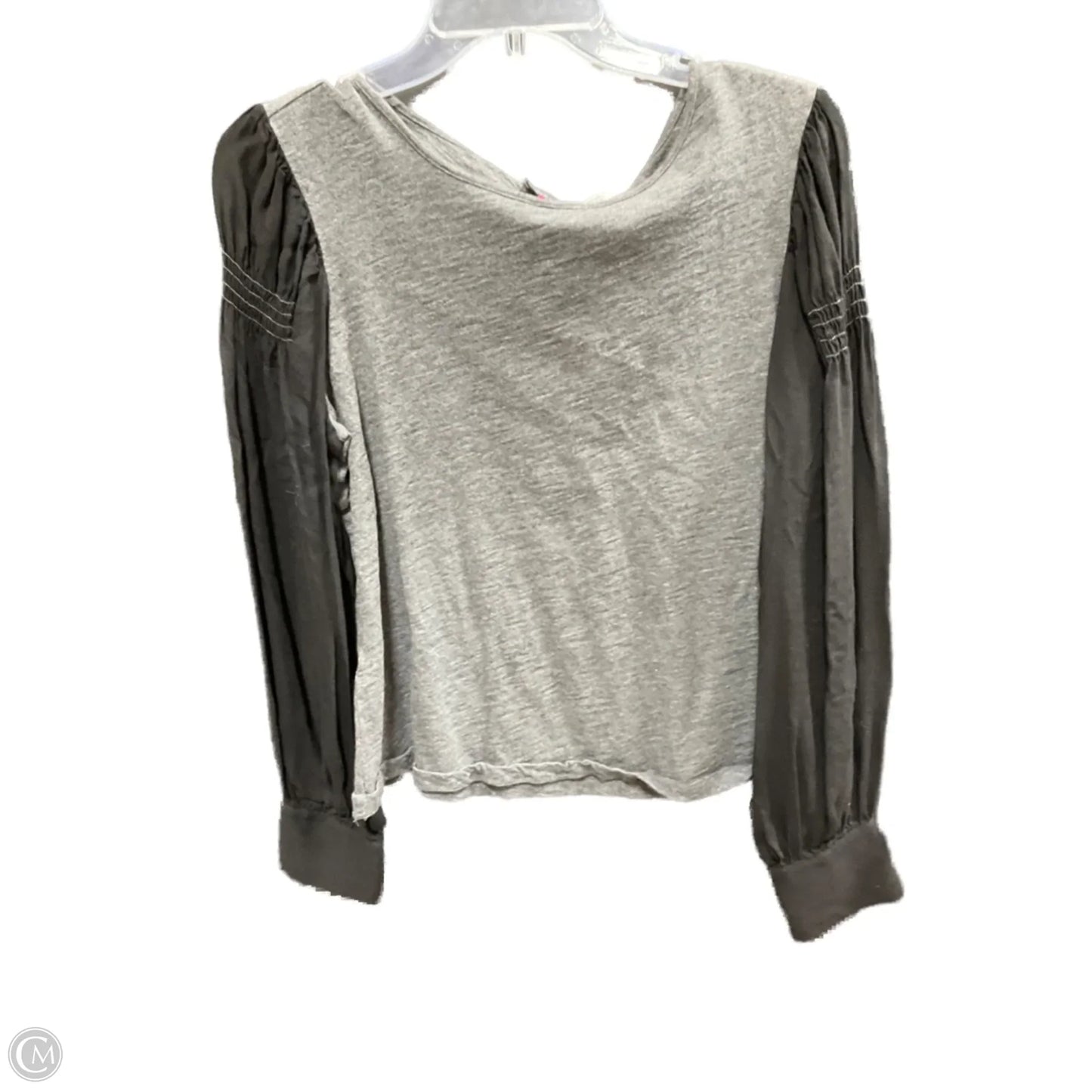 Top Long Sleeve Basic By Vince Camuto In Black & Grey, Size: M