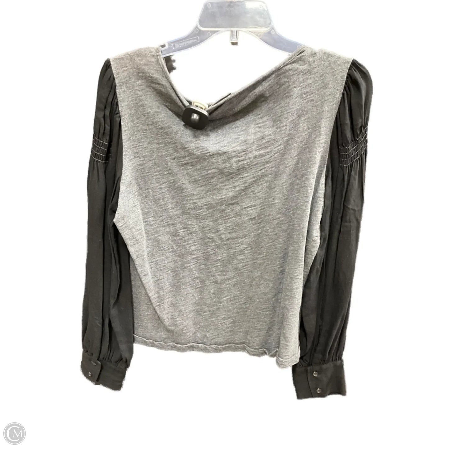 Top Long Sleeve Basic By Vince Camuto In Black & Grey, Size: M
