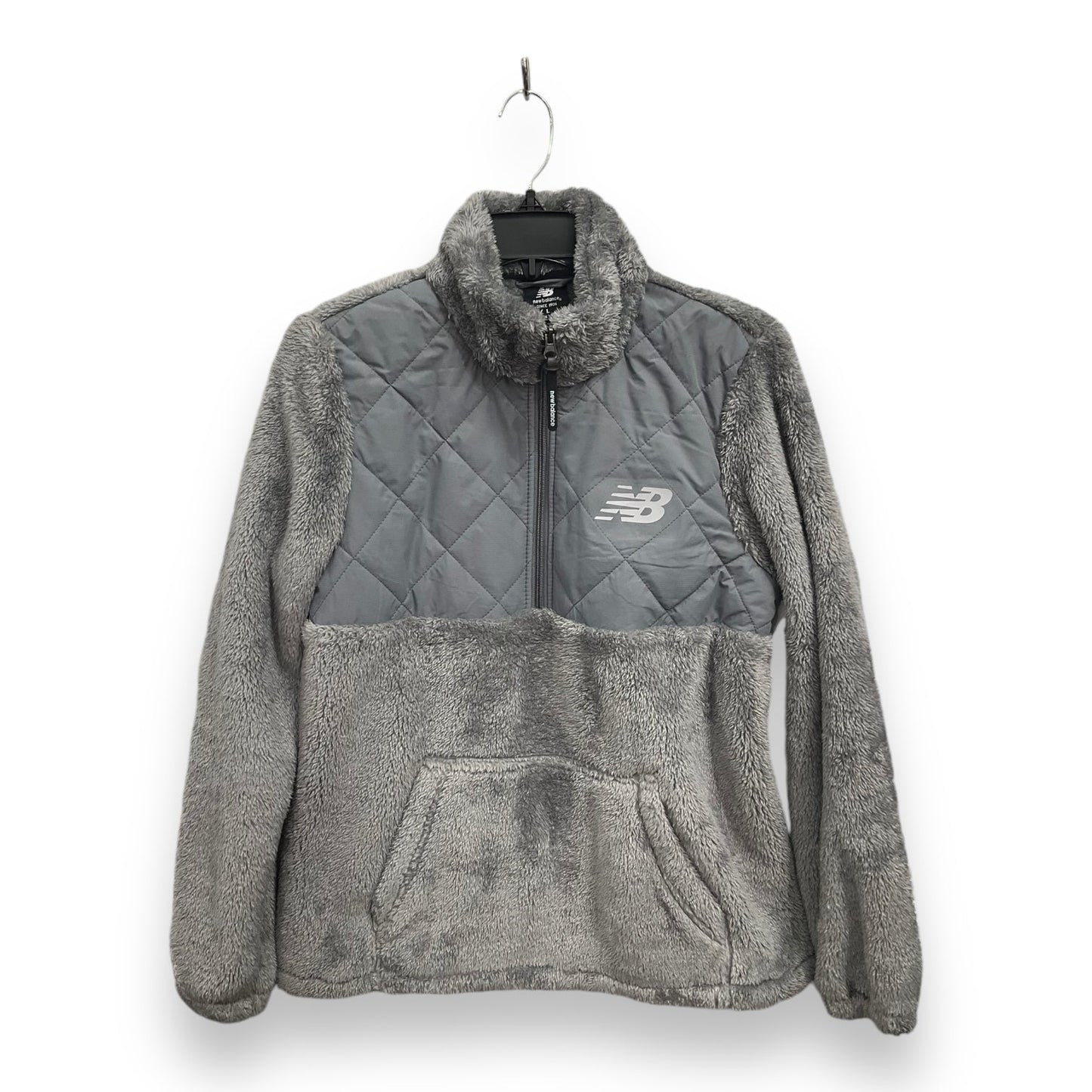 Jacket Faux Fur & Sherpa By New Balance In Grey, Size: L