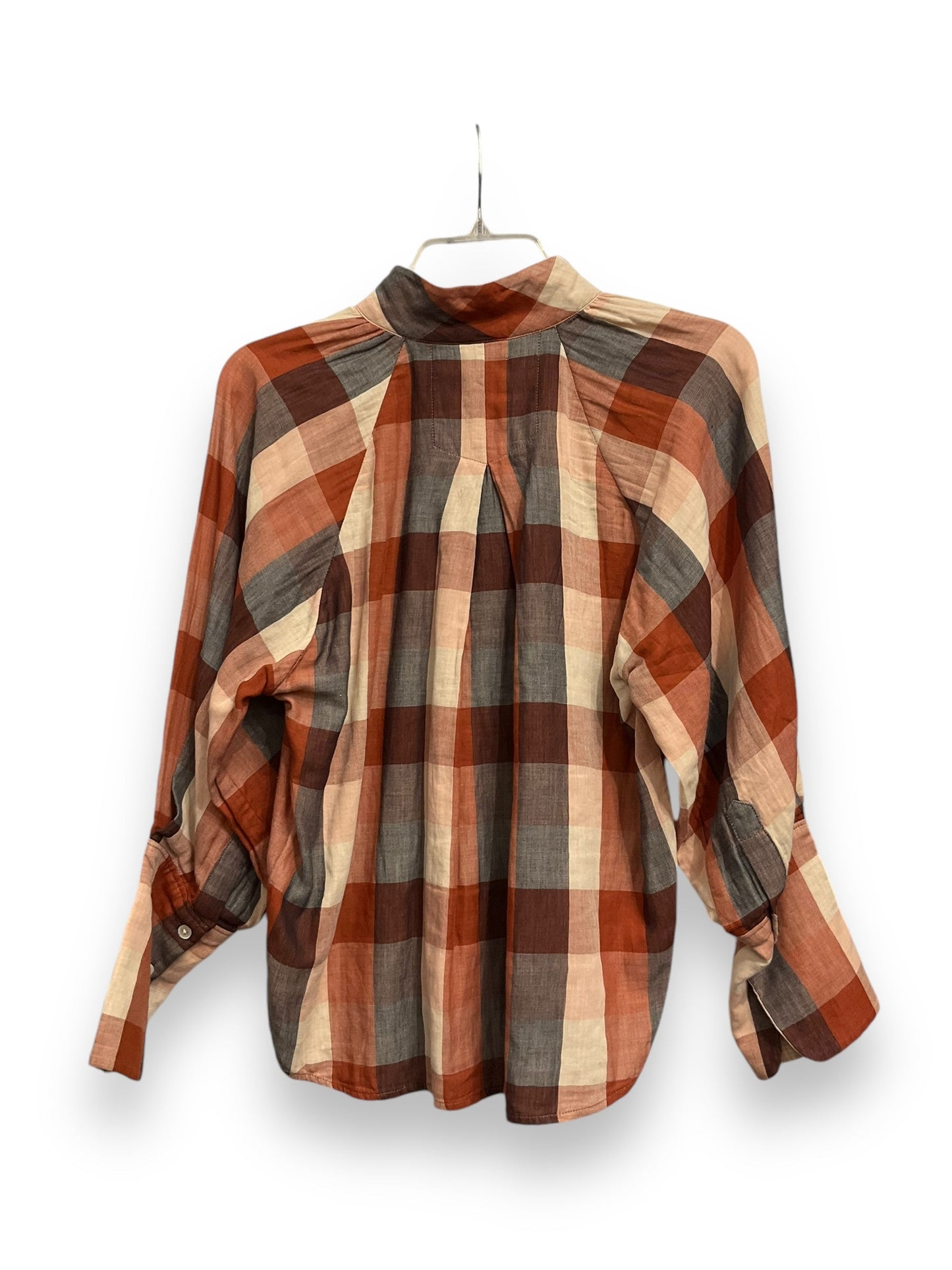 Top Long Sleeve By Joie In Checkered Pattern, Size: Xs