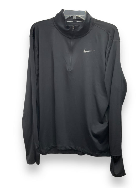 Black Athletic Top Long Sleeve Collar Nike Apparel, Size Xl