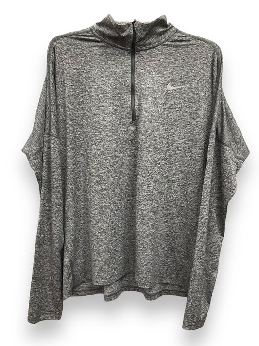 Grey Athletic Top Long Sleeve Collar Nike Apparel, Size Xl