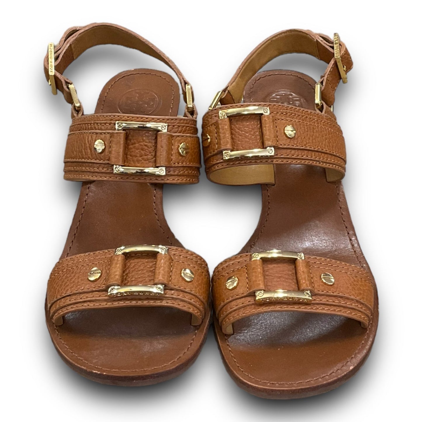 Brown Sandals Designer Tory Burch, Size 9