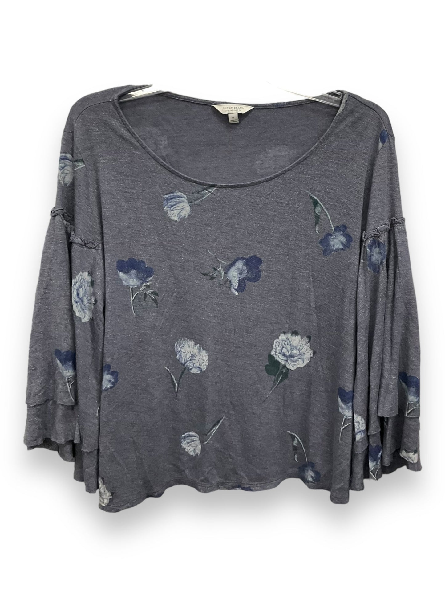 Top 3/4 Sleeve By Lucky Brand In Floral Print, Size: M