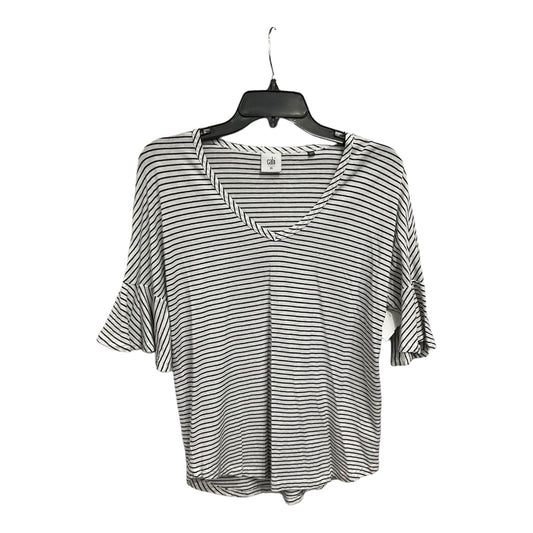 Top Short Sleeve By Cabi In Striped Pattern, Size: Xs