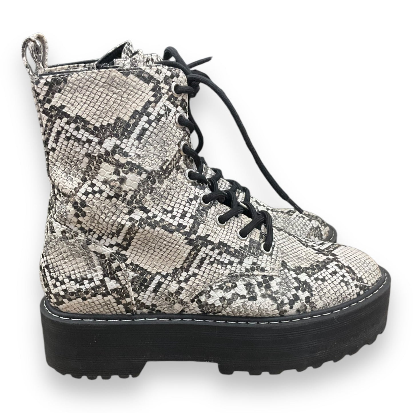 Boots Combat By Divided In Snakeskin Print, Size: 7