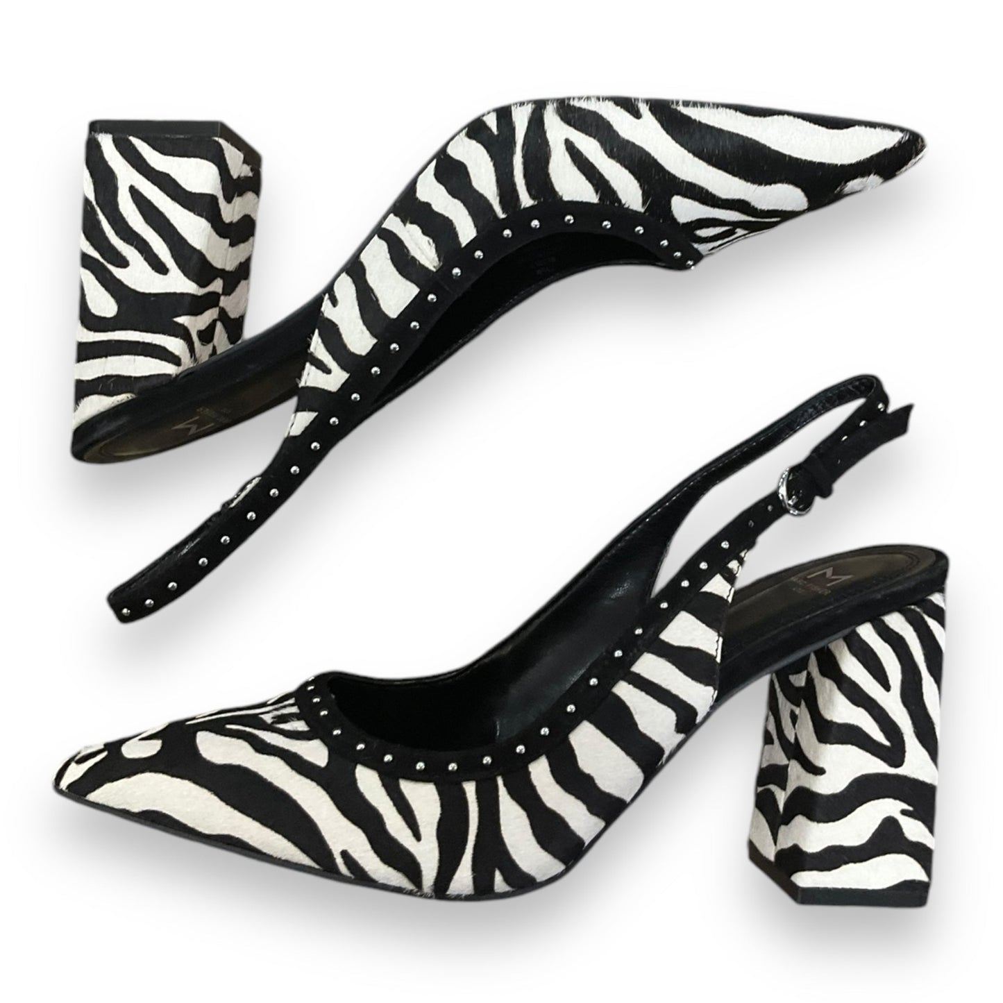 Shoes Heels Block By Marc Fisher In Zebra Print, Size: 7.5