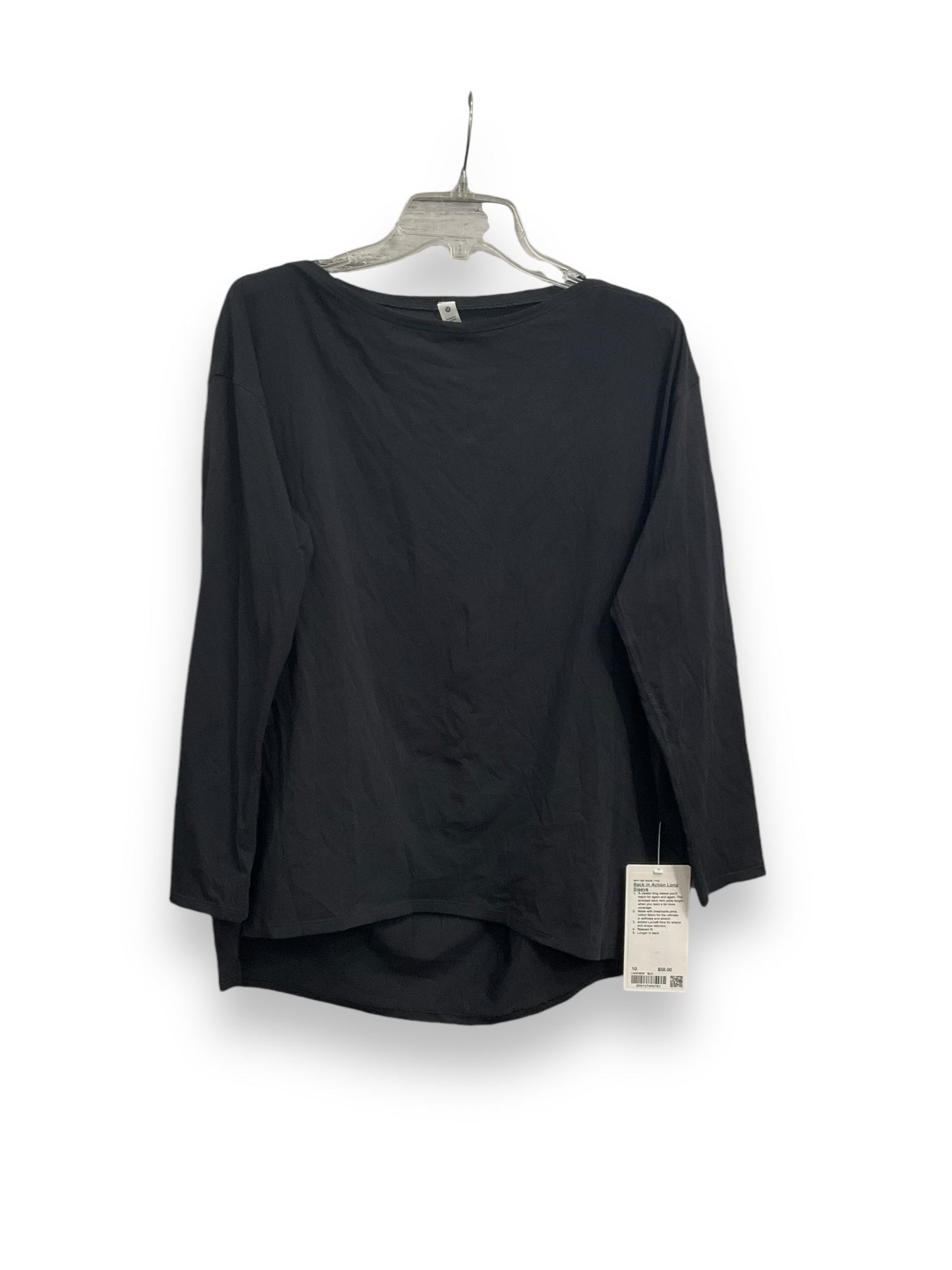 Athletic Top Long Sleeve Collar By Lululemon In Black, Size: M