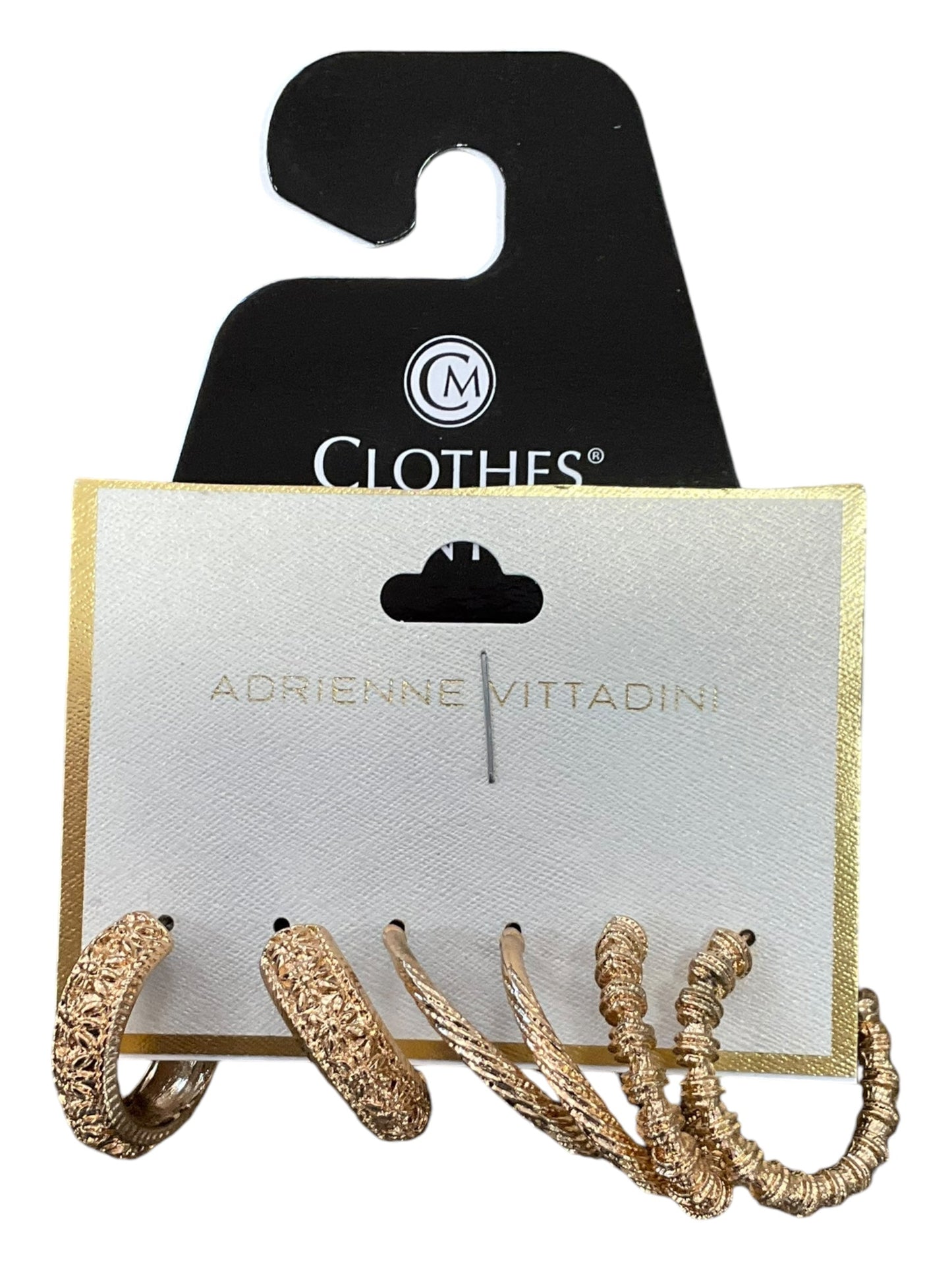 Earrings Hoop By Adrienne Vittadini, Size: 03 Piece Set