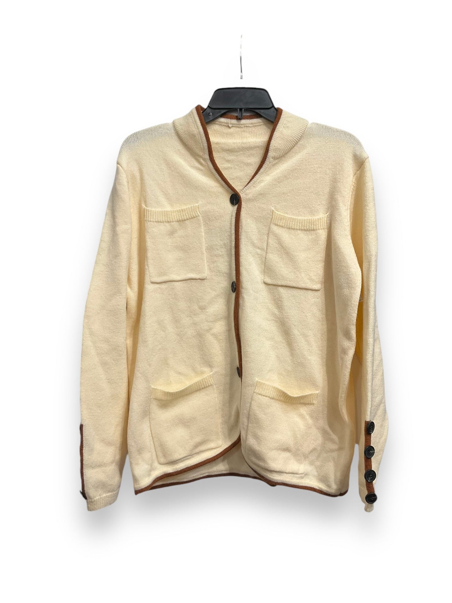 Cardigan By Clothes Mentor In Cream, Size: L