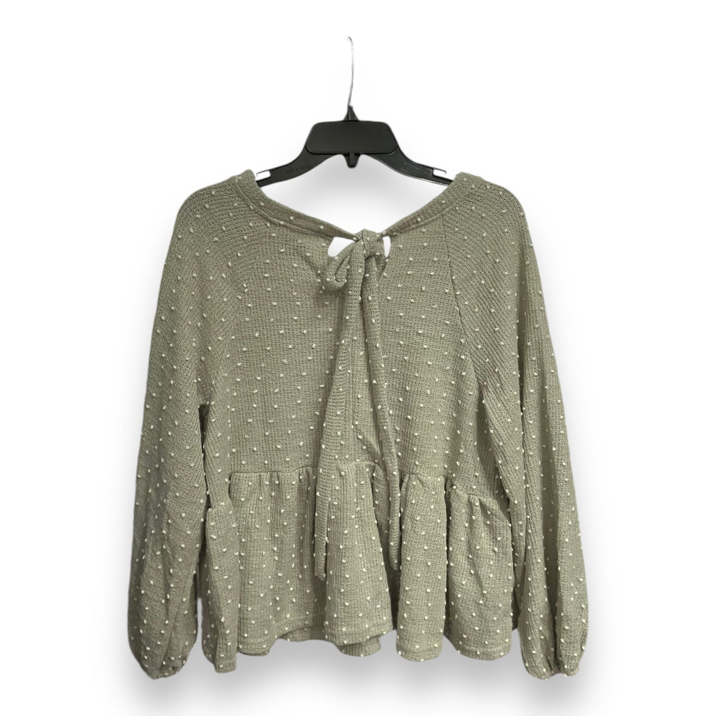 Top Long Sleeve By Blu Pepper In Green, Size: L