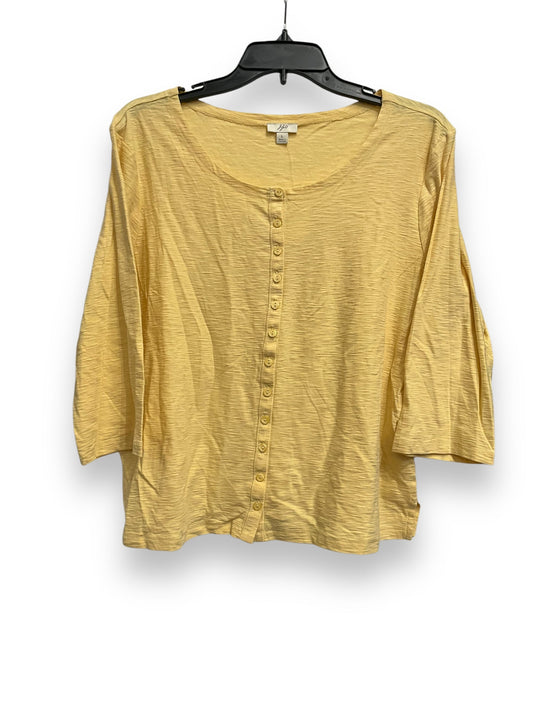 Top 3/4 Sleeve By J. Jill In Yellow, Size: L