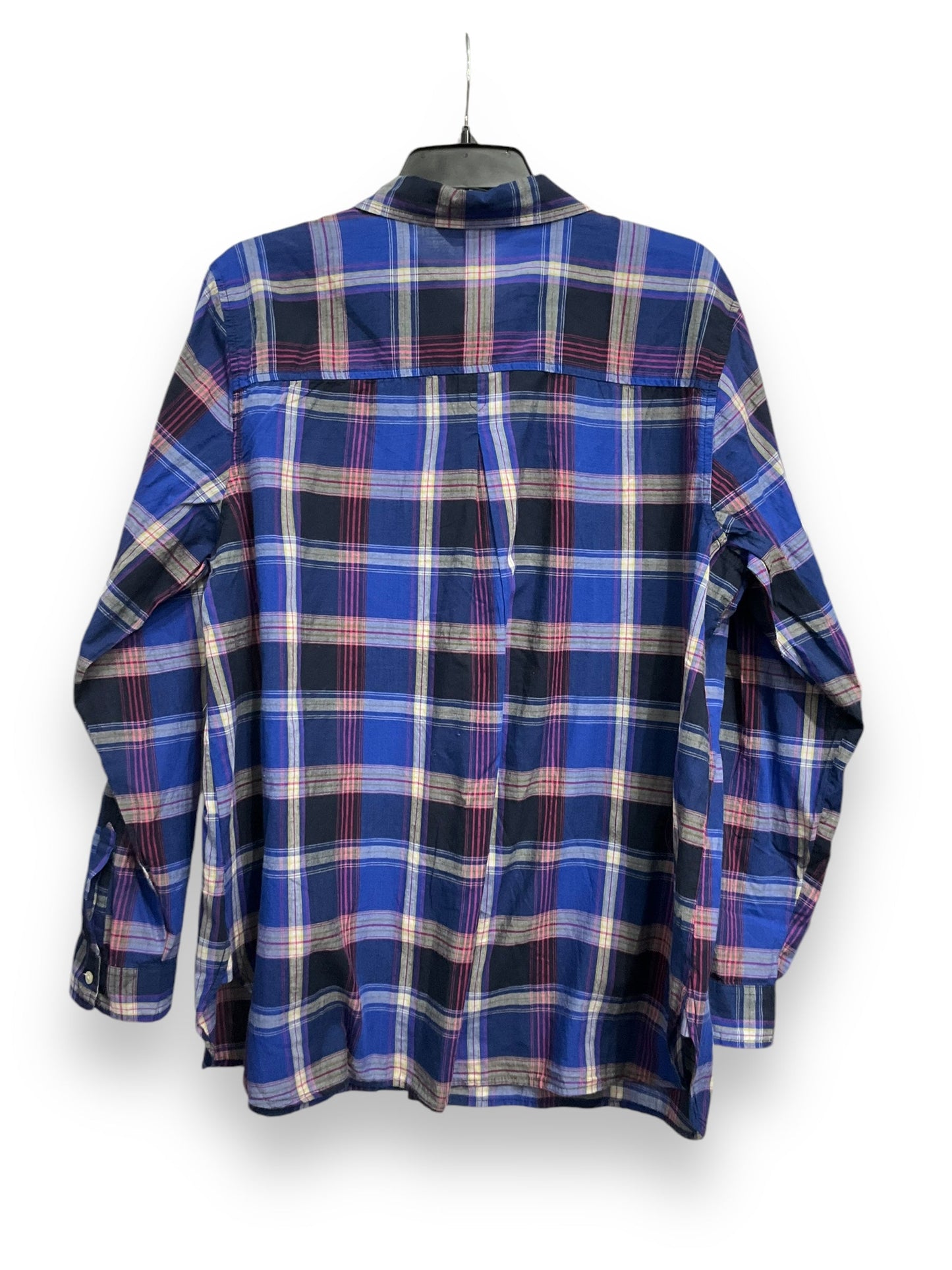 Top Long Sleeve By Old Navy In Plaid Pattern, Size: Xxl