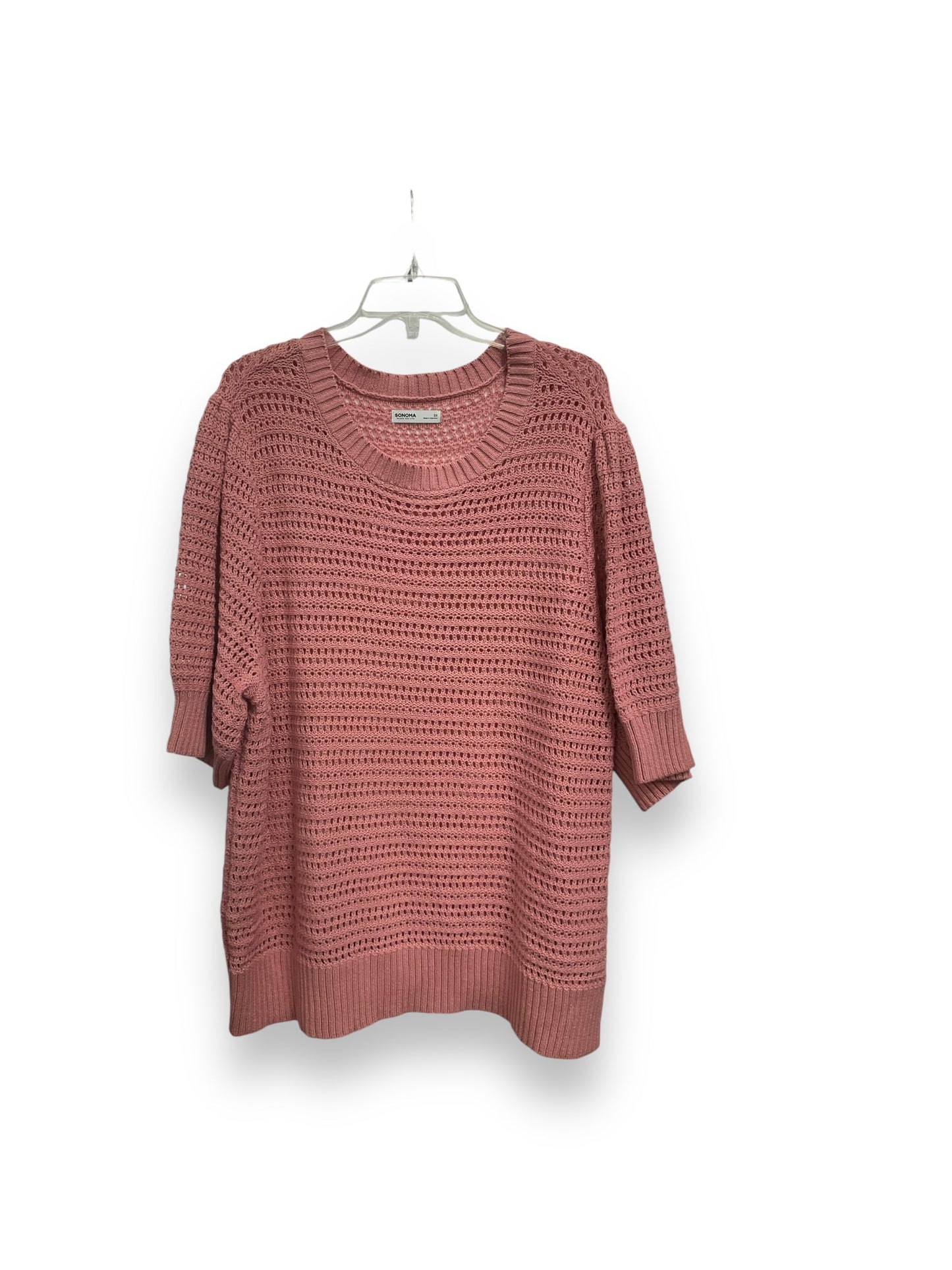 Sweater Short Sleeve By Sonoma In Pink, Size: 3x