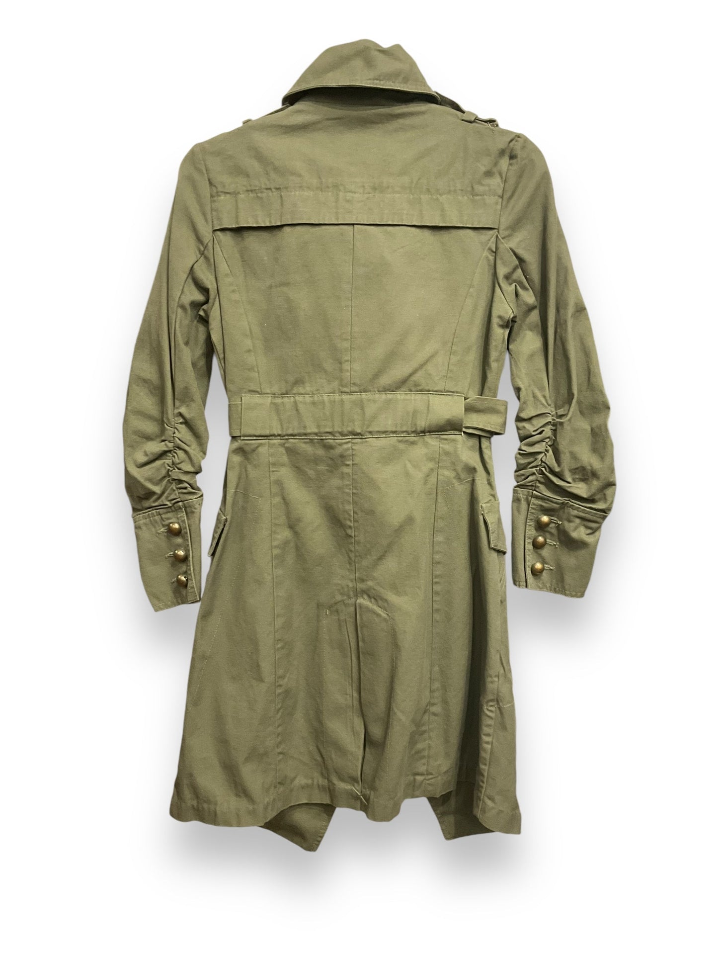 Coat Trench Coat By Kut In Green, Size: Xs