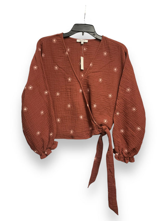 Top Long Sleeve By Madewell In Brown, Size: S