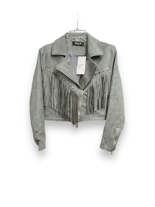 Jacket Moto By Blue B In Grey, Size: S