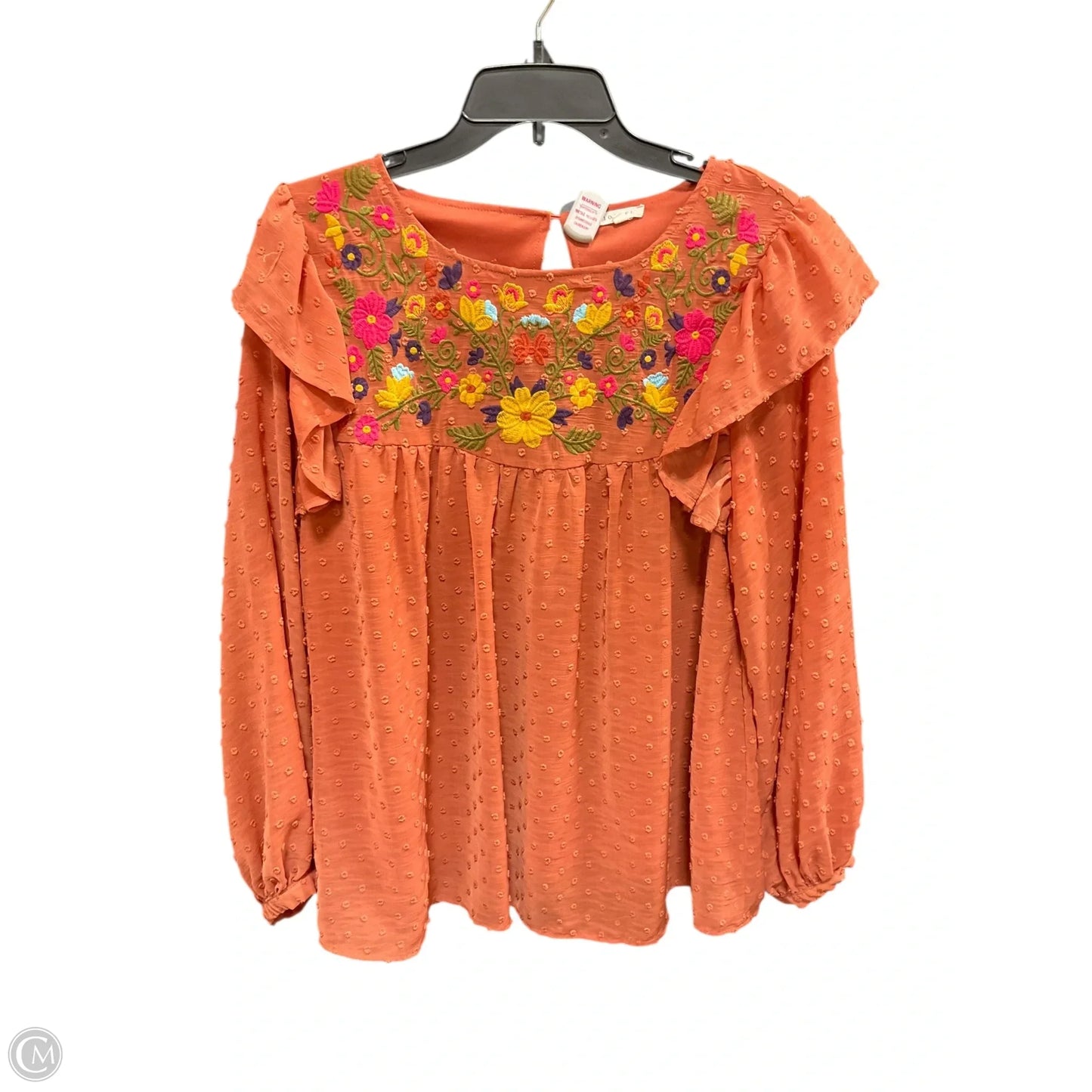 Top Long Sleeve By Jodifl In Orange, Size: M