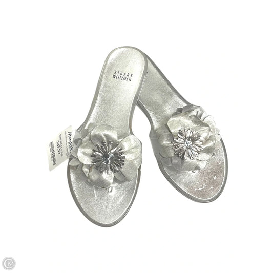 Sandals Designer By Stuart Weitzman In Silver, Size: 8