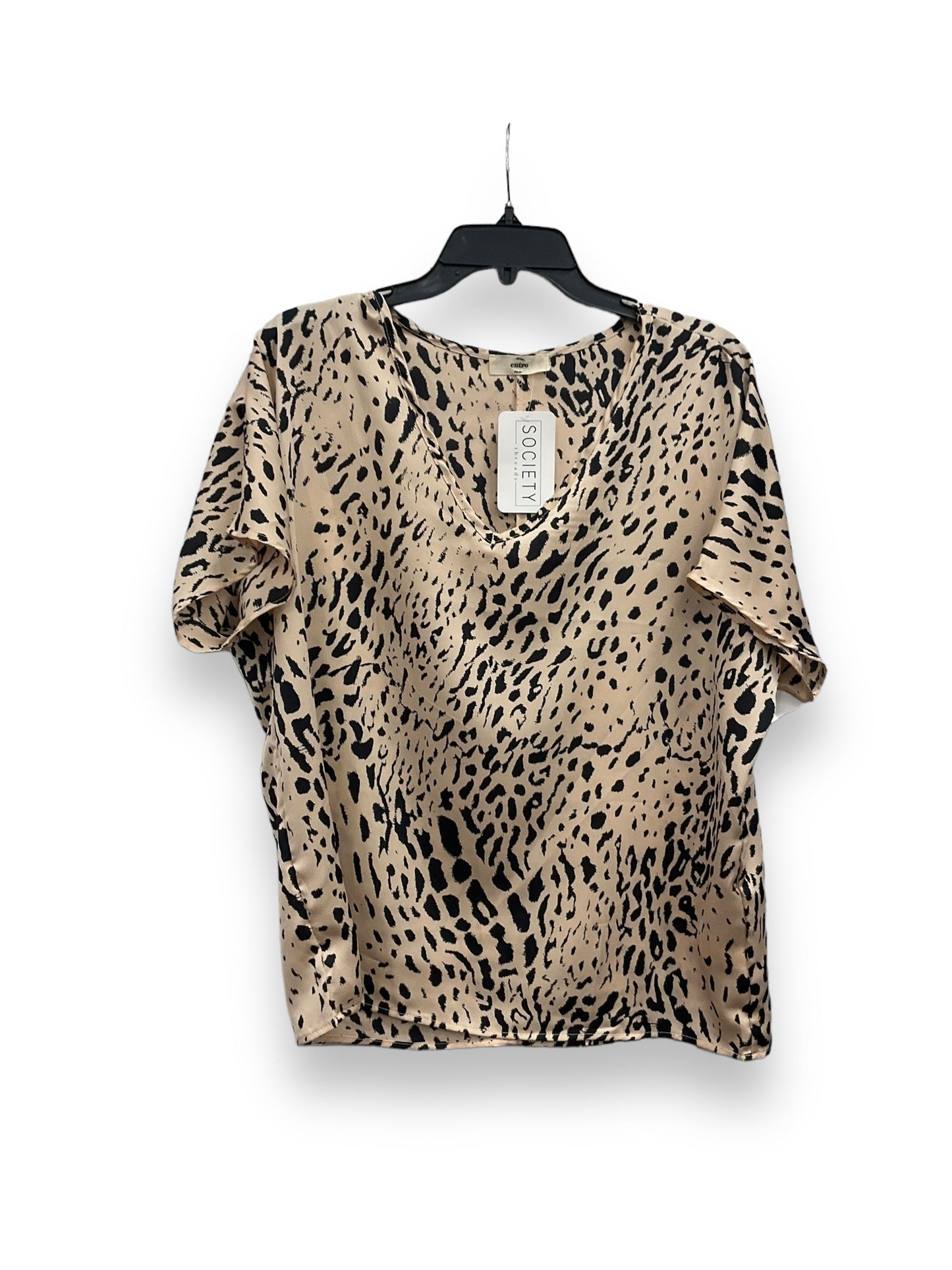 Animal Print Blouse Short Sleeve Entro, Size S