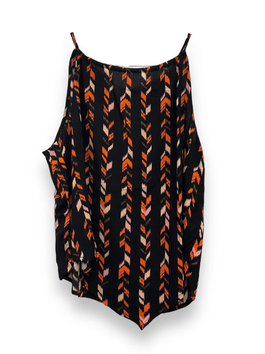 Black & Orange Blouse Sleeveless Savanna Jane, Size S