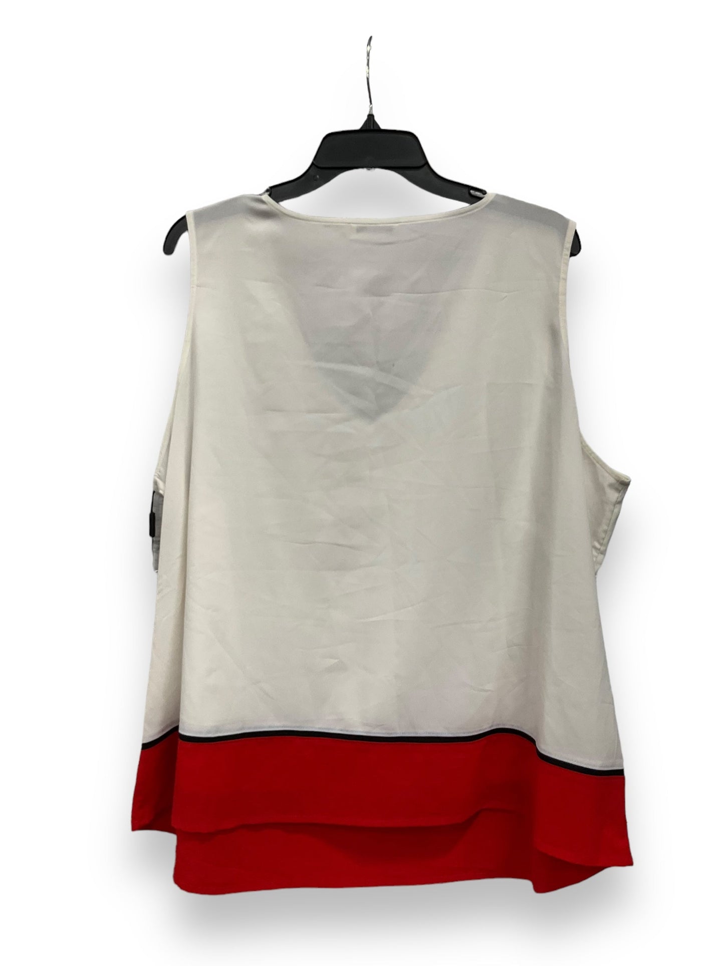 Red & White Blouse Sleeveless Calvin Klein, Size 2x