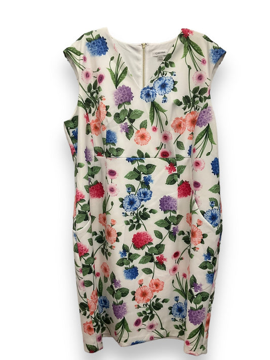 Floral Print Dress Casual Short Calvin Klein, Size 3x