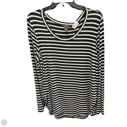 Top Long Sleeve By Halogen In Striped Pattern, Size: L