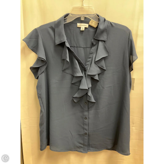 Blouse Sleeveless By Calvin Klein In Blue, Size: Xl