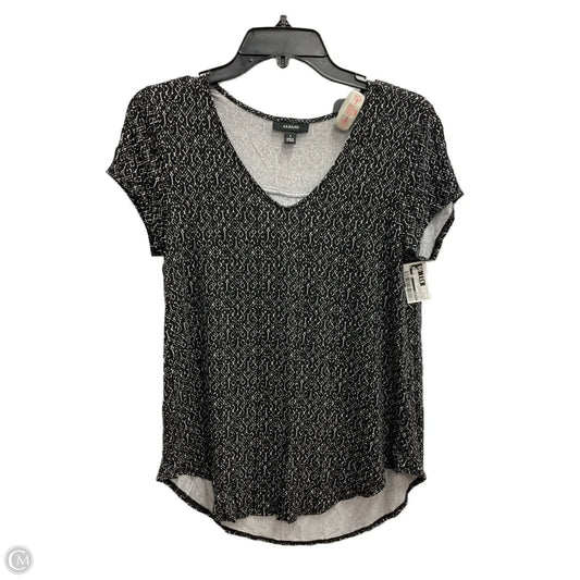 Top Short Sleeve By Alfani In Black & White, Size: S
