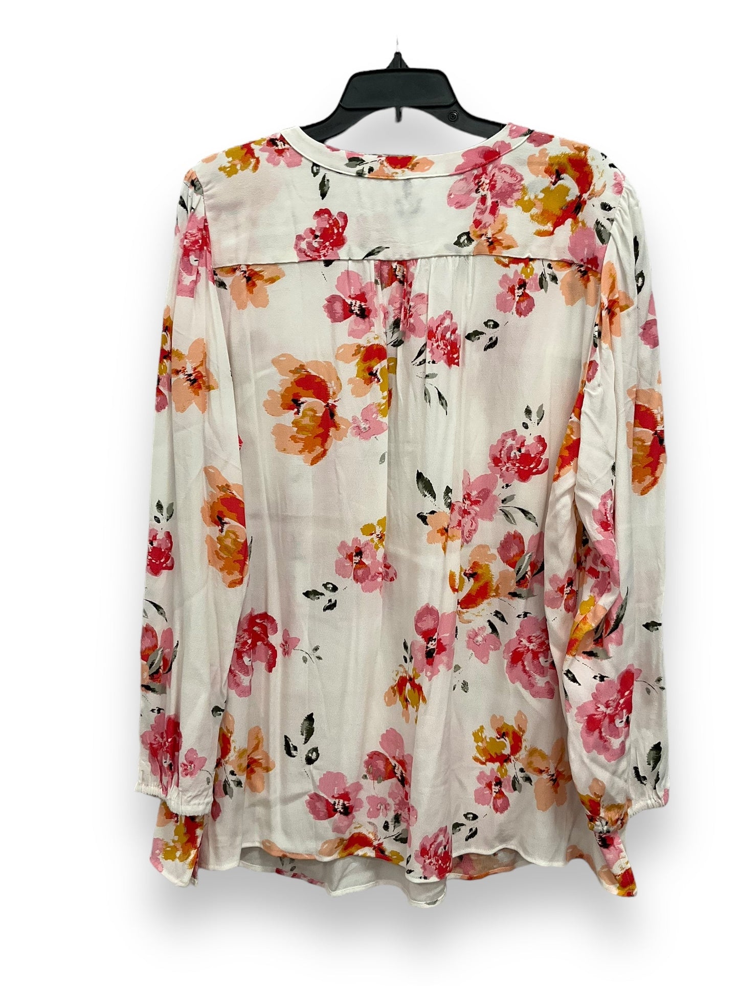 Floral Print Blouse Long Sleeve Loft, Size 1x