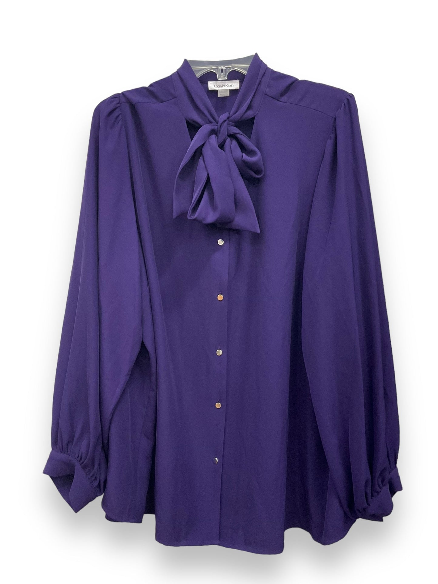 Purple Blouse Long Sleeve Calvin Klein, Size 2x