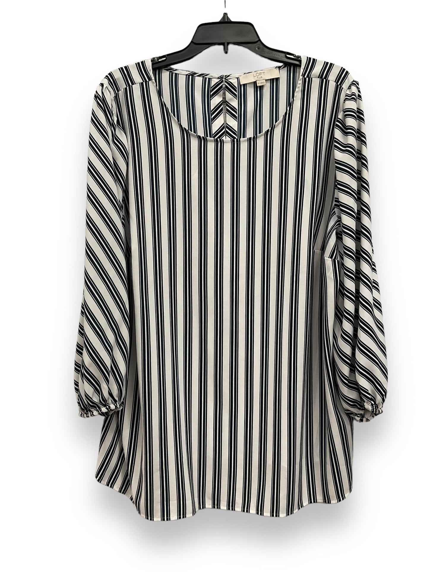 Striped Pattern Blouse 3/4 Sleeve Loft, Size 1x