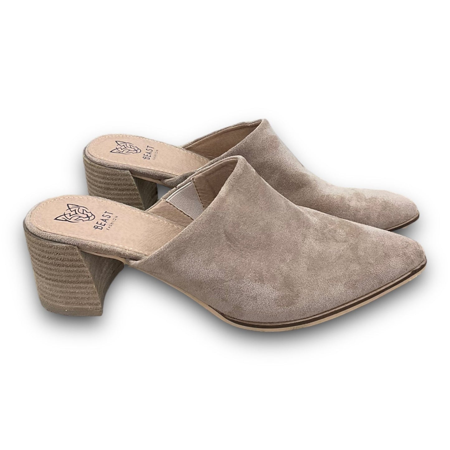 Taupe Shoes Heels Block Cmc, Size 10