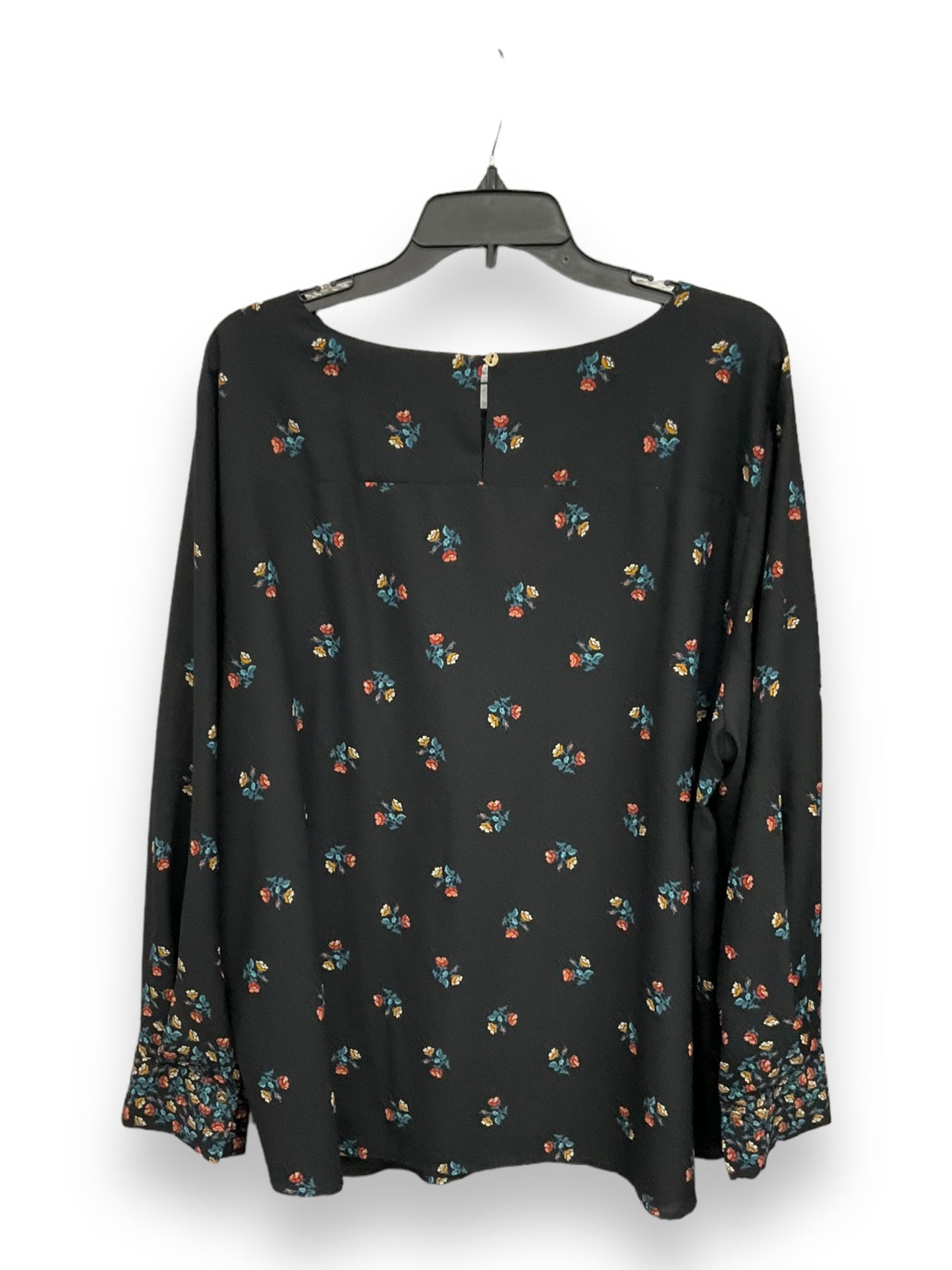 Black Blouse Long Sleeve Loft, Size 3x