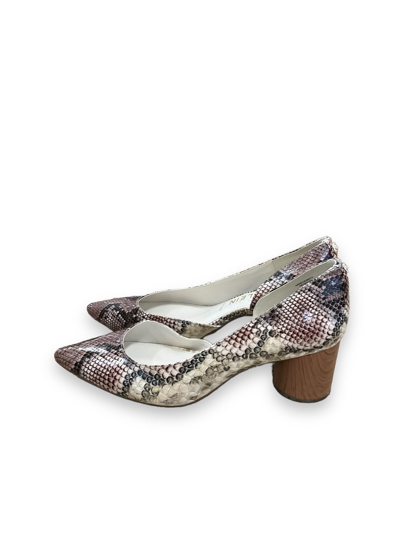 Snakeskin Print Shoes Heels Block Anne Klein, Size 9