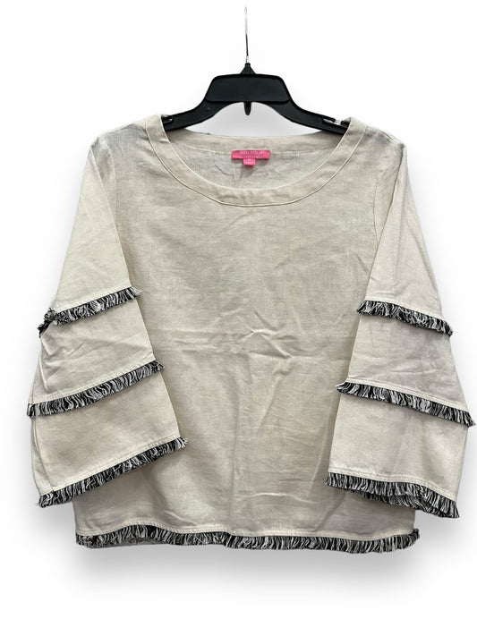 Cream Top 3/4 Sleeve Isaac Mizrahi, Size M