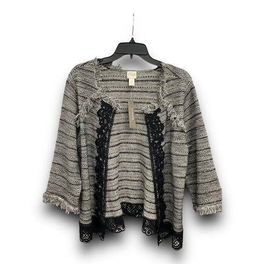 Cardigan By Chicos In Black & White, Size: L