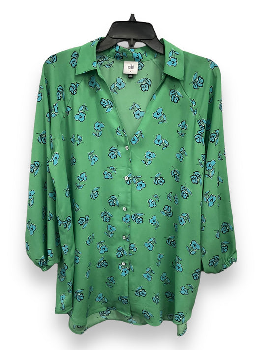 Blouse Long Sleeve By Cabi In Green, Size: M