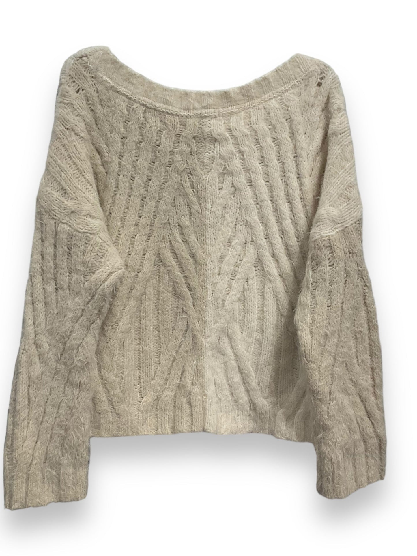 Sweater By Anthropologie In Cream, Size: L