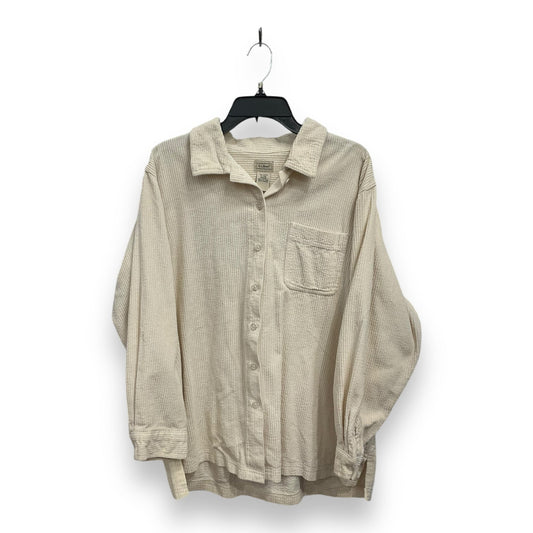 Jacket Shirt By L.l. Bean In Cream, Size: 1x