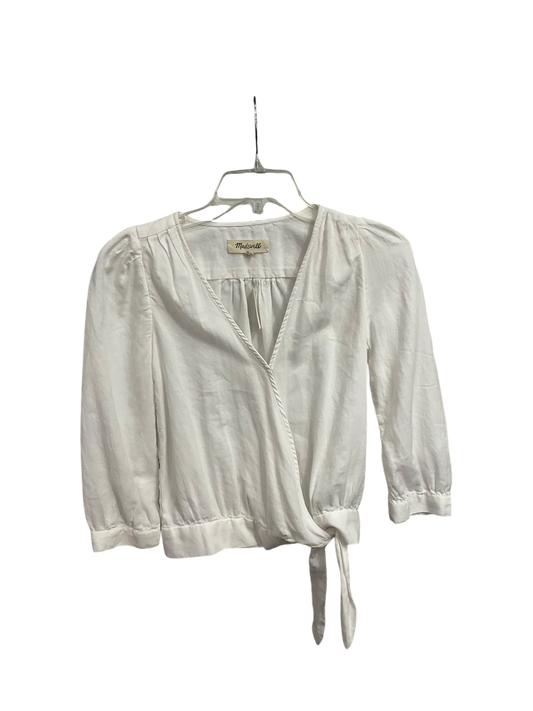 Blouse Long Sleeve By Madewell In White, Size: Xs