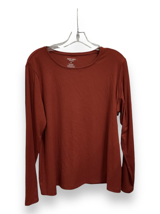 Top Long Sleeve Basic By Nine West In Orange, Size: Xl