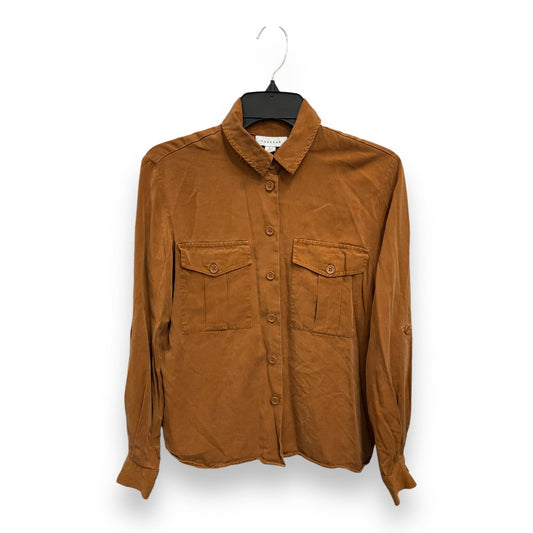 Top Long Sleeve By Top Shop In Brown, Size: Xs