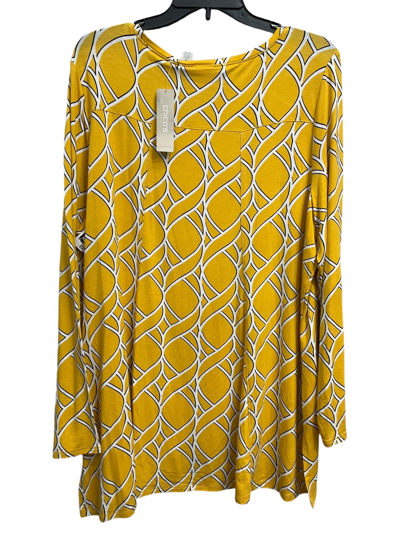 Top Long Sleeve By Chicos In Yellow, Size: Xl