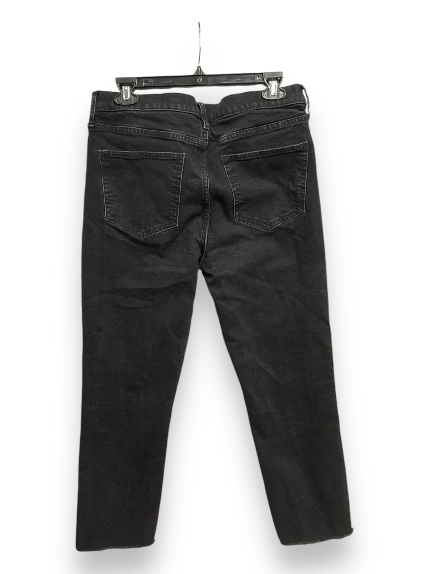 Jeans Straight By Gap In Black Denim, Size: 12